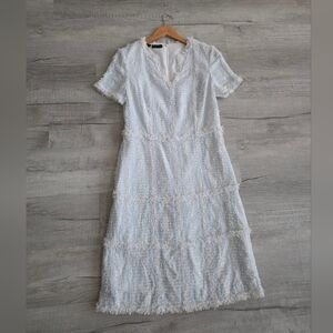 Carlisle Collection white tweed  Old Money dress Size 10
